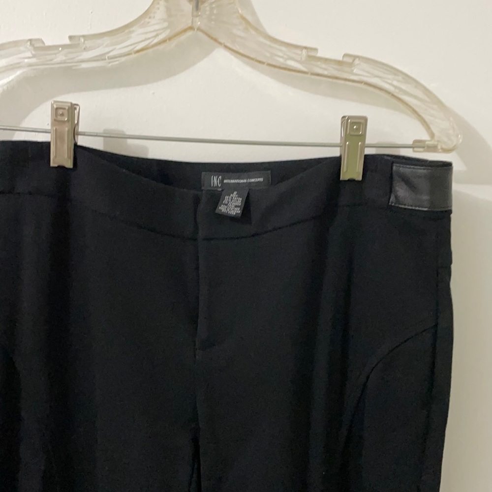 Inc black, rayon nylon with non leather trim